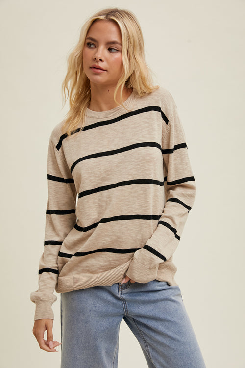 Kora Sweater Top (Taupe)