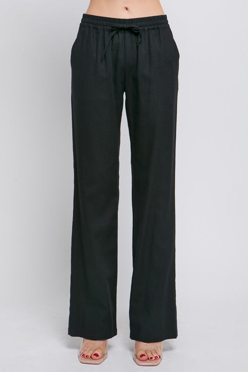 Kara Linen Pants (Black)