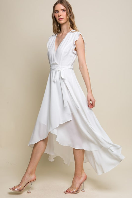 *PVM* Lessie High Low Dress (Off White)