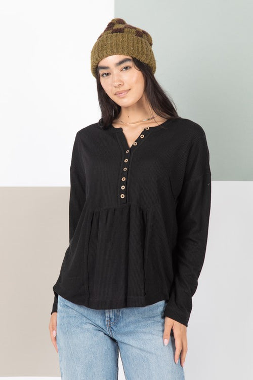 Monica Henley Top (Black)