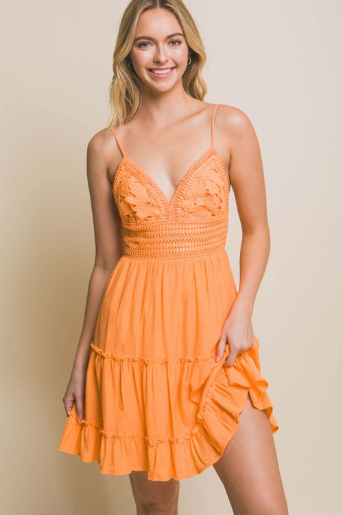 Wesley Mini Dress (Tangerine)