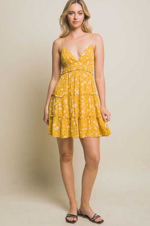 Garden Field Floral Dress (Yellow)