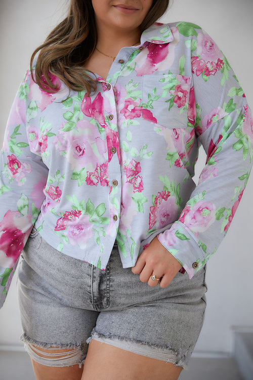 *Online Exclusive* Thinking On It Open Back Floral Top