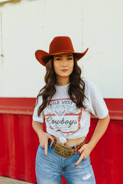 Wild West Cowboys Tshirt (Ash Grey)