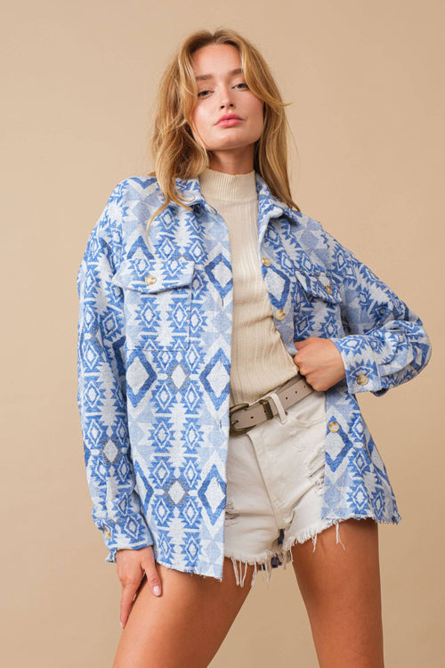 Myam Aztec Shacket (Blue)