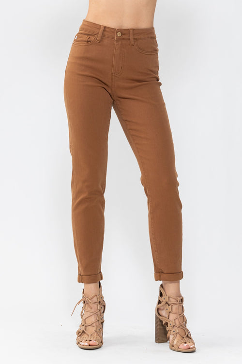 Judy Blue Fall Straight Leg Jeans (Brown)