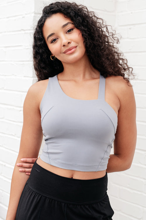 *Online Exclusive* Doing it For Me Asymmetrical Tank in Rhino Grey