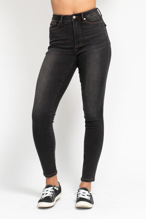 Fiora Tummy Control Judy Blue Skinny Jeans (Black)