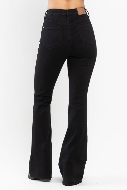 Erin Tummy Control Judy Blue Flare Jeans (Black)