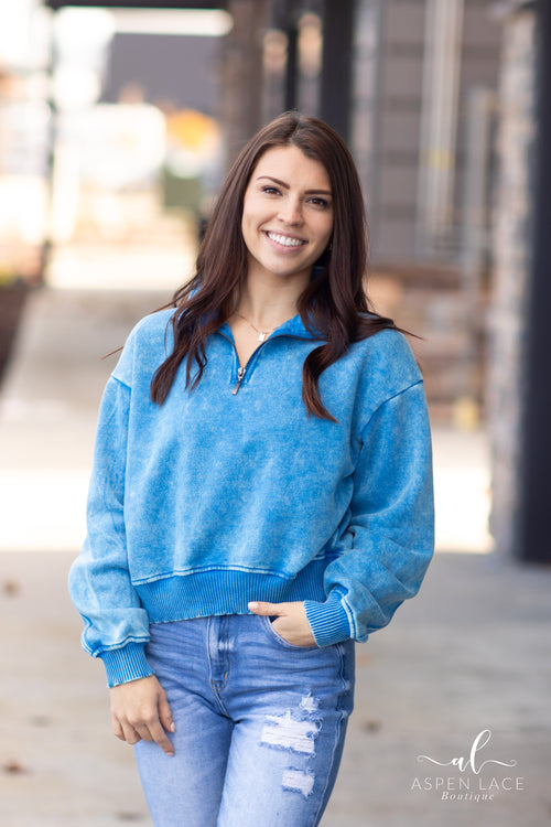 Luella QuarterZip (Ocean Blue)