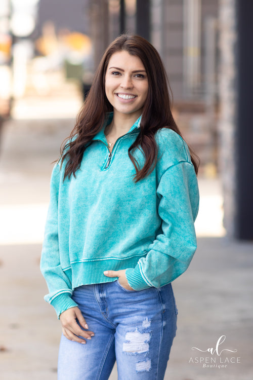 Luella QuarterZip (Light Teal)