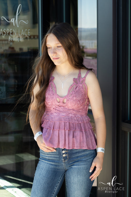 Havannah Lace Tank (Dried Fuchsia)