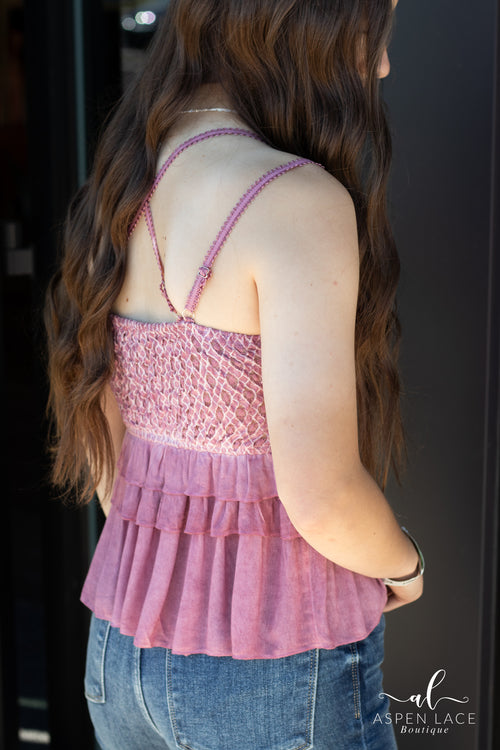 Havannah Lace Tank (Dried Fuchsia)