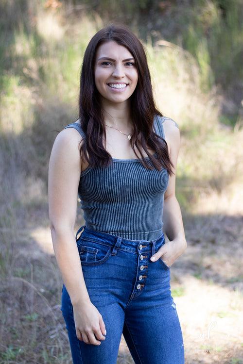 Lonya Cropped Tank (Ash Black)