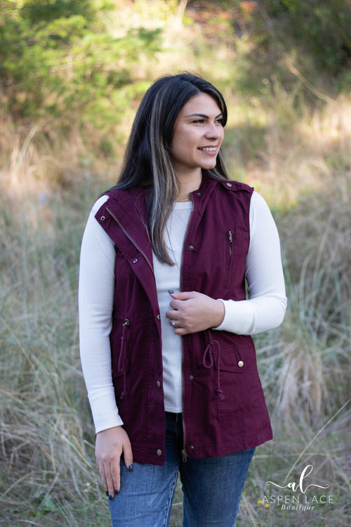 Celeste Vest (Dark Burgundy)