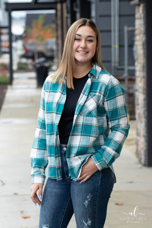 Jesse Plaid Flannel (Teal)