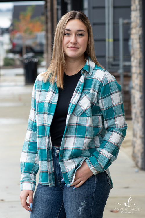 Jesse Plaid Flannel (Teal)