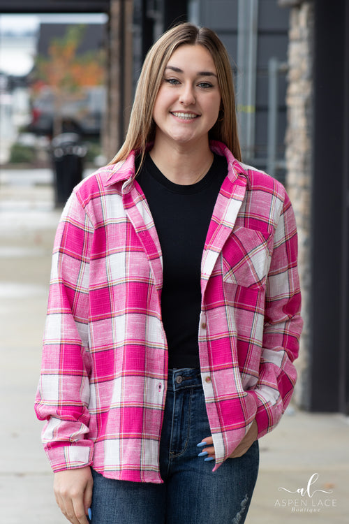 Jesse Plaid Flannel (Fuchsia)