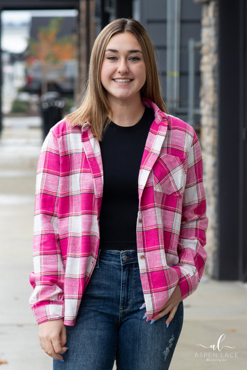 Jesse Plaid Flannel (Fuchsia)