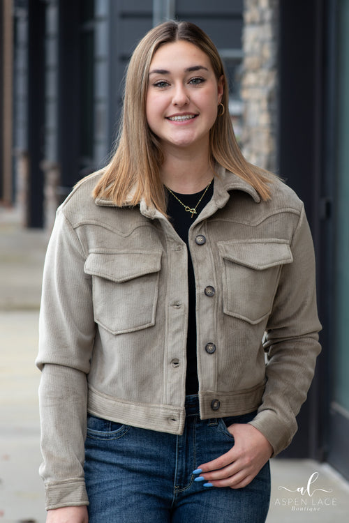 Velvet Western Jacket (Sage)