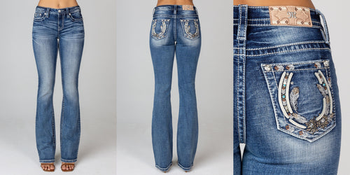 Miss Me Native Horseshoe Bootcut Jeans