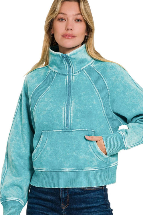 Tanny HalfZip (Light Teal)