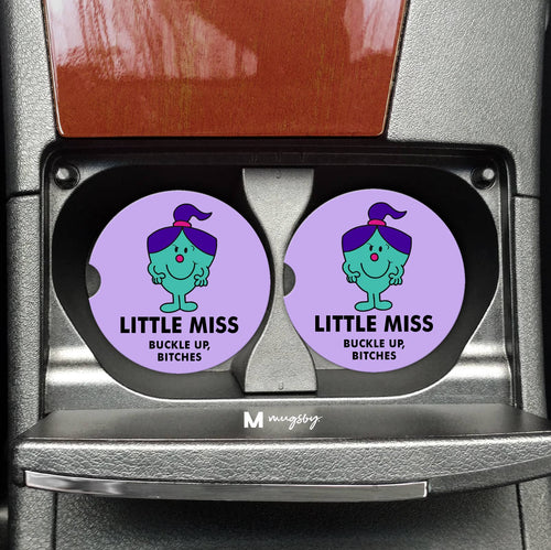 Car Coasters on the go (Little Miss Buckle Up Bitches)