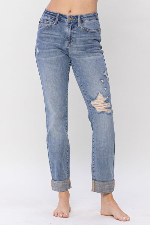 Judy Blue Kori Boyfriend Jeans (Medium Wash)