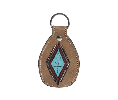 Sky Diamond Leather Key Fob