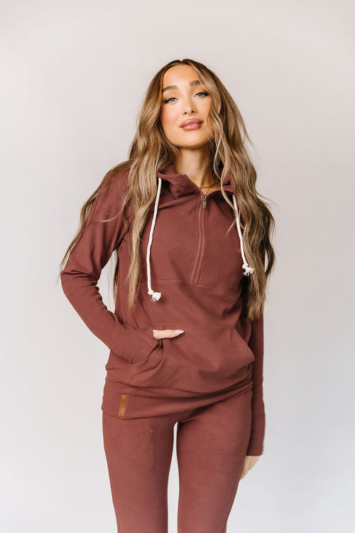 Performance Fleece HalfZip Sweatshirt (Mahogany)