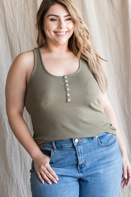 Ribbed camisole with shelf bra in olive – Aspen Dream