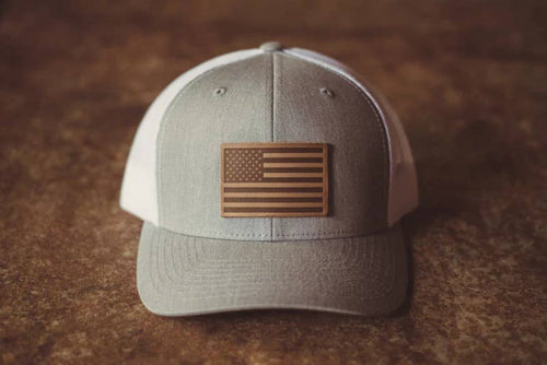 American Flag Hat (Heather Grey/White)