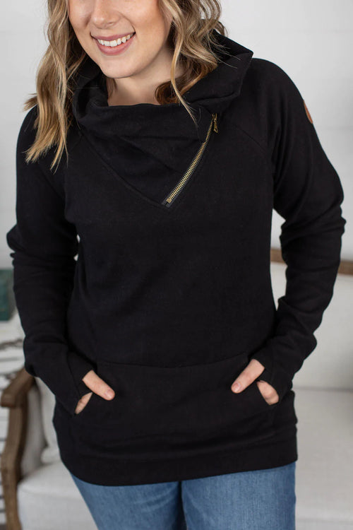 Classic ZipCowl Sweatshirt (Black)