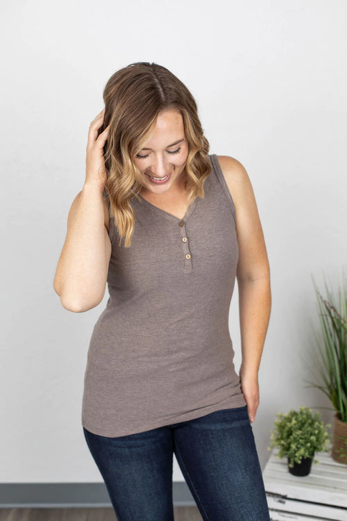 Addison Henley Tank (Heather Mocha)