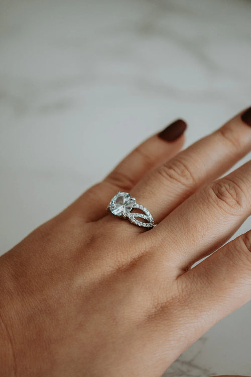 Valerie Princess Cut Sterling Silver Ring