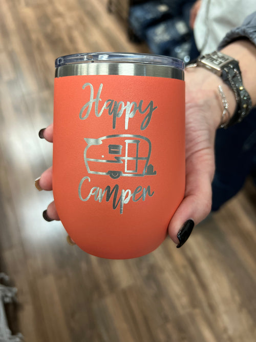 Happy Camper Tumbler (Coral)