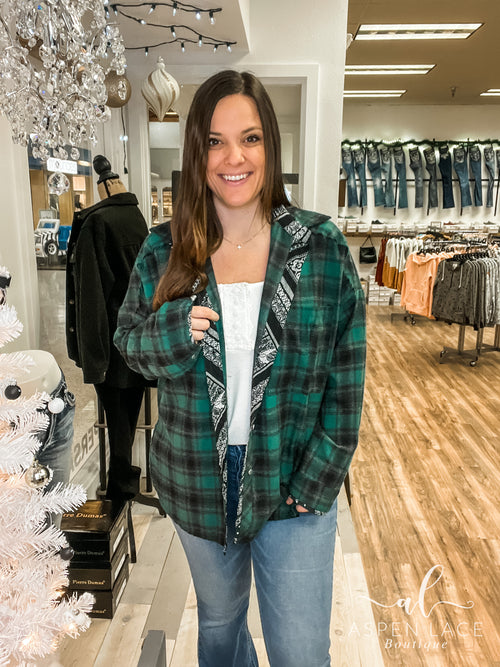 Marlena Flannel (Green Plaid)