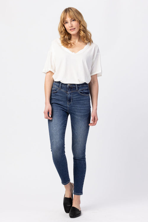 Remi Yoke Skinny Judy Blue Jeans (Dark Wash)